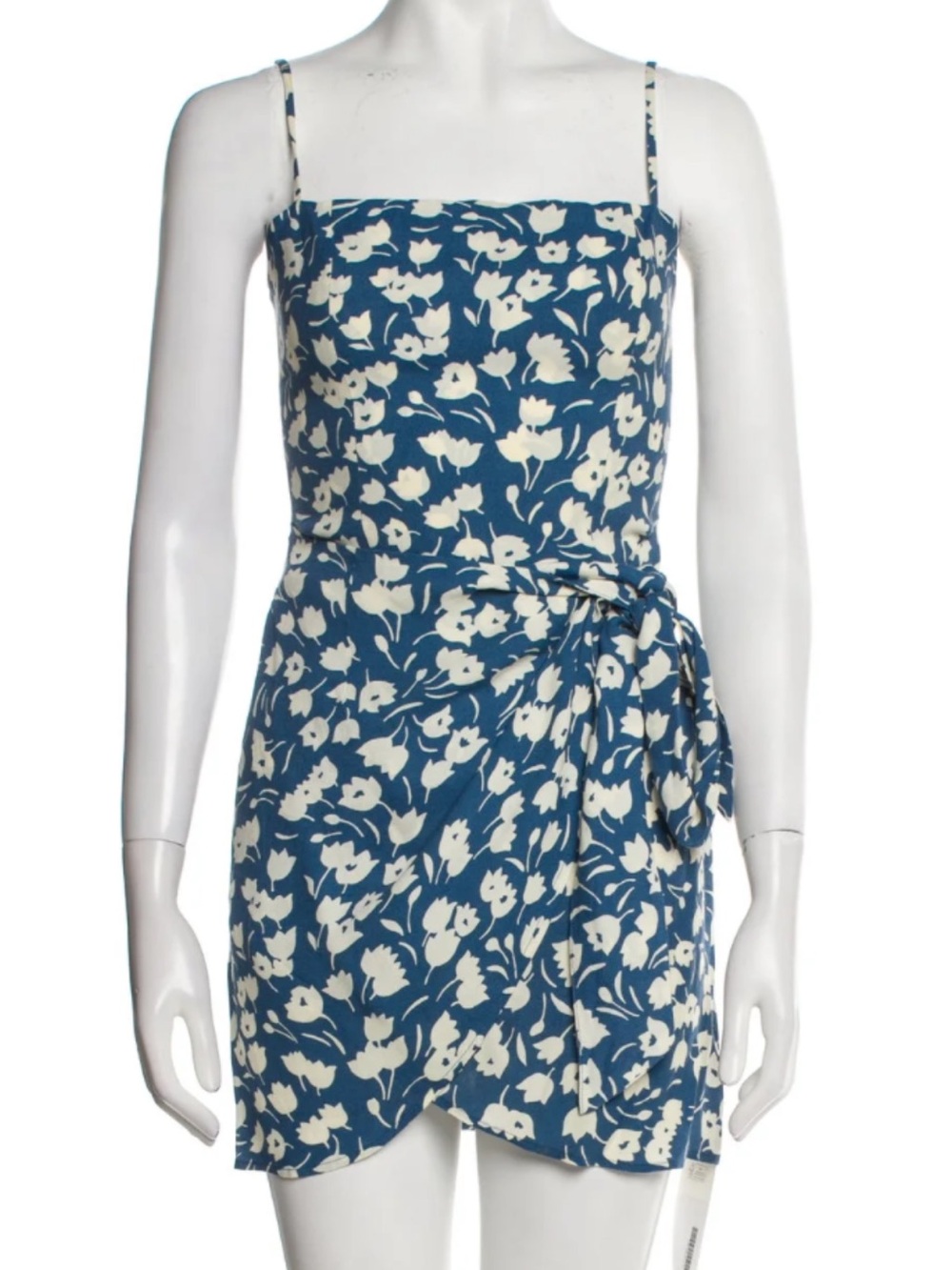 Reformation Floral Tie-Waist Mini Dress